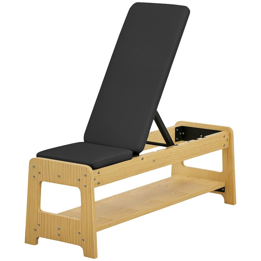 Adjustable Weight Bench with Rack for Weight Lifting, Black