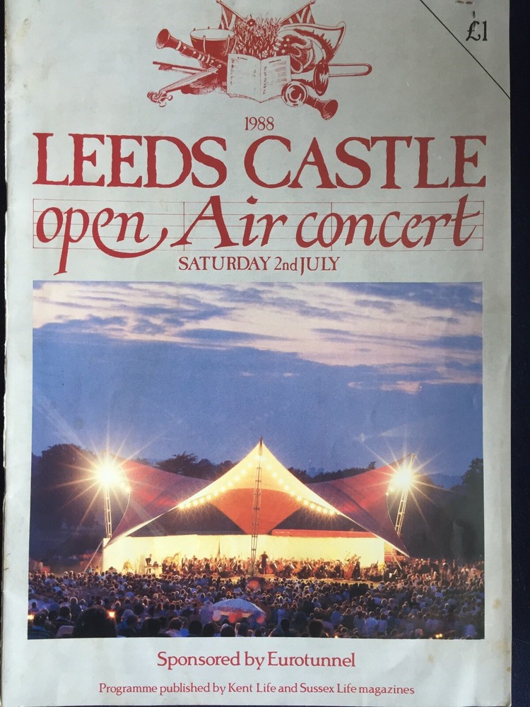Leeds Castle Open Air Classical Concert Programme, Tickets & article.  1988.