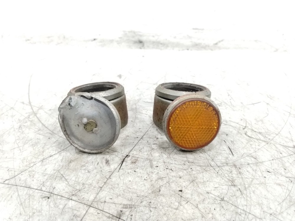 1972 72 Yamaha R5 Left & Right Fork Reflector Mounts Pair