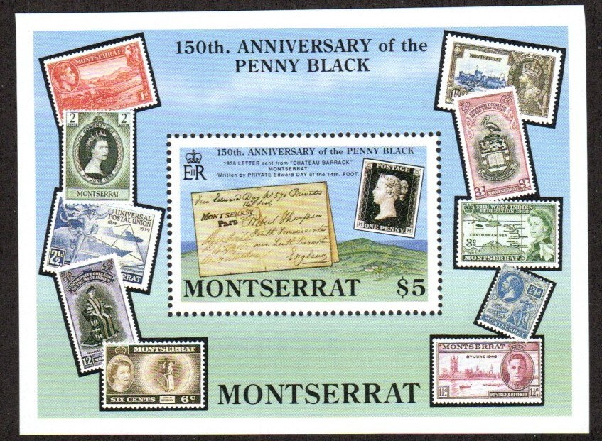 Montserrat Stamp 745  - Penny Black Centenary