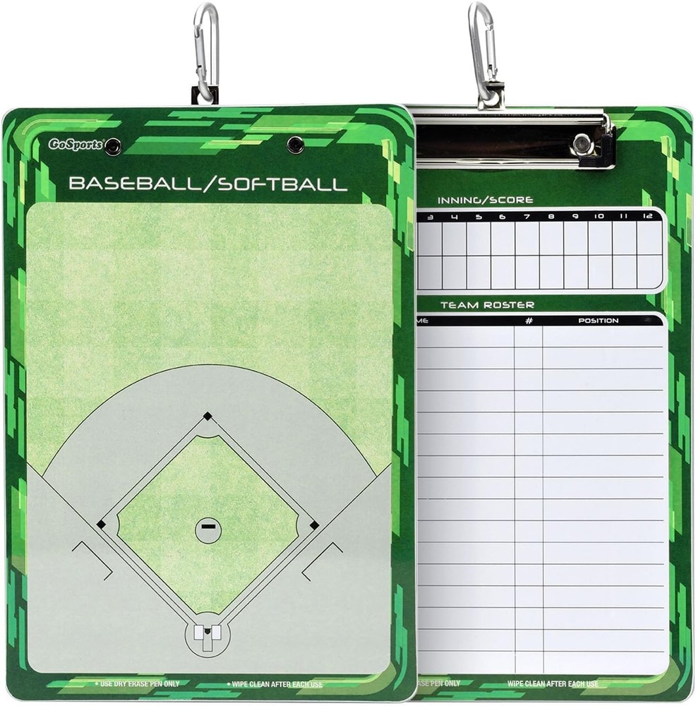 Compact Double Sided Coaches Clipboard - Baseball, Softball