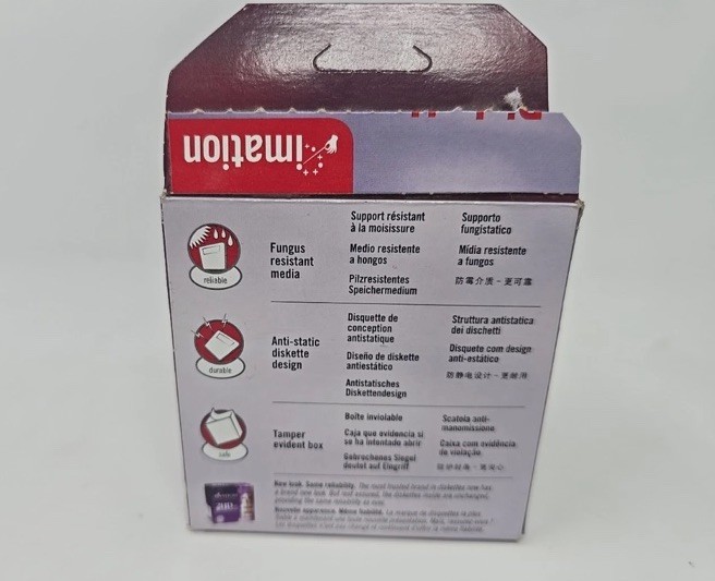 Genuine Imation IBM Formatted 2HD 1.44 Diskettes (9 Pack) Open Box
