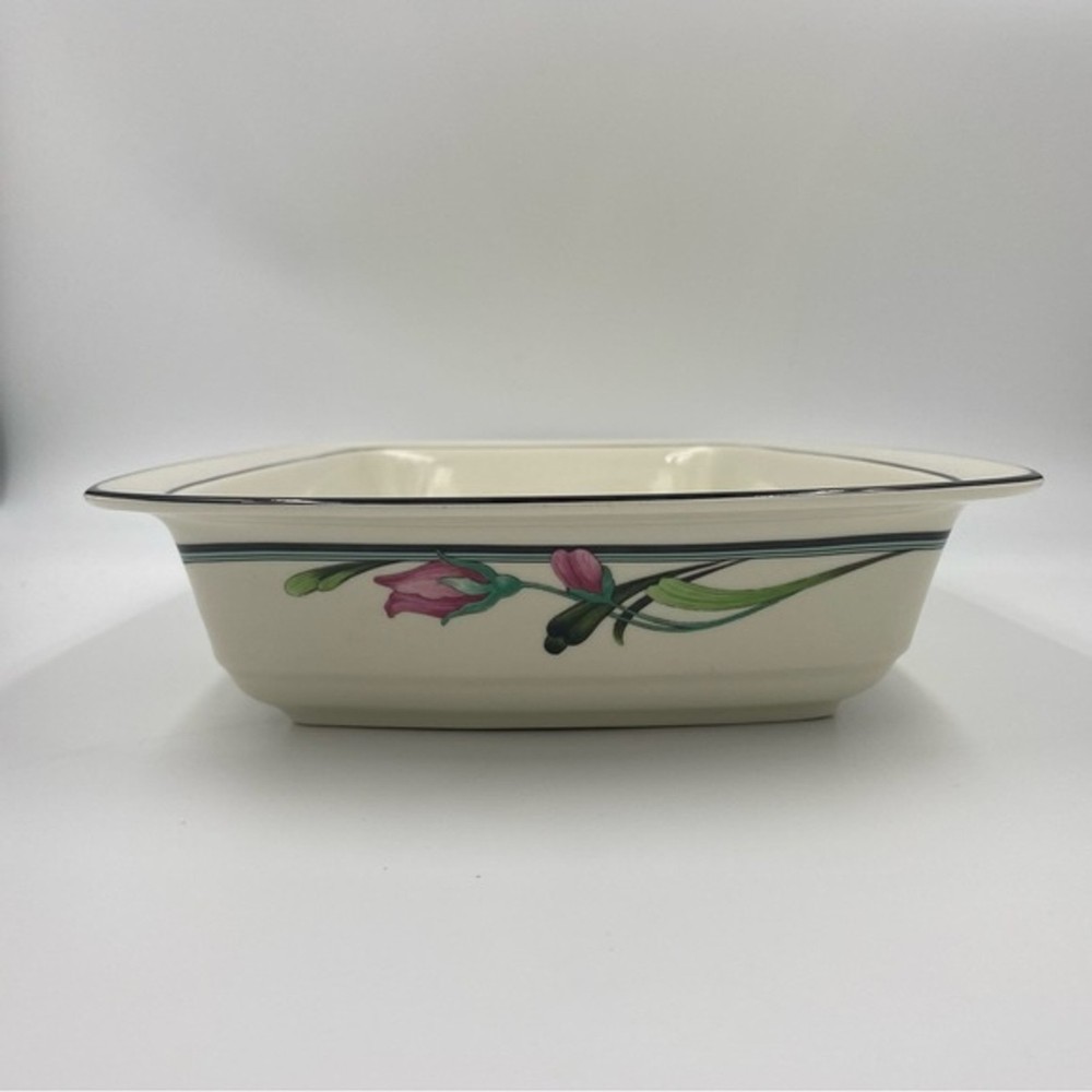 Vintage Lenox Chinaware Discontinued Midnight Blossoms 13" Rectangular Baker