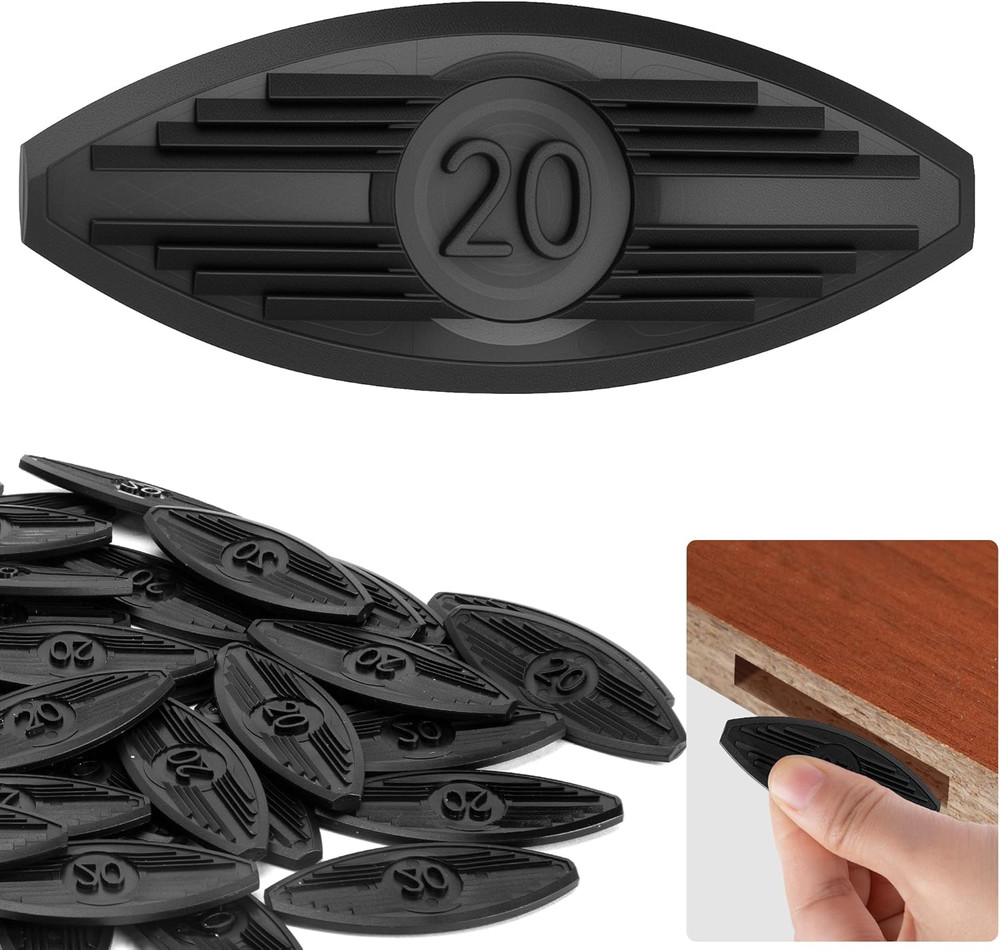 60 Pcs Self-Clamping Plastic Joining Biscuits for Woodworking Projects