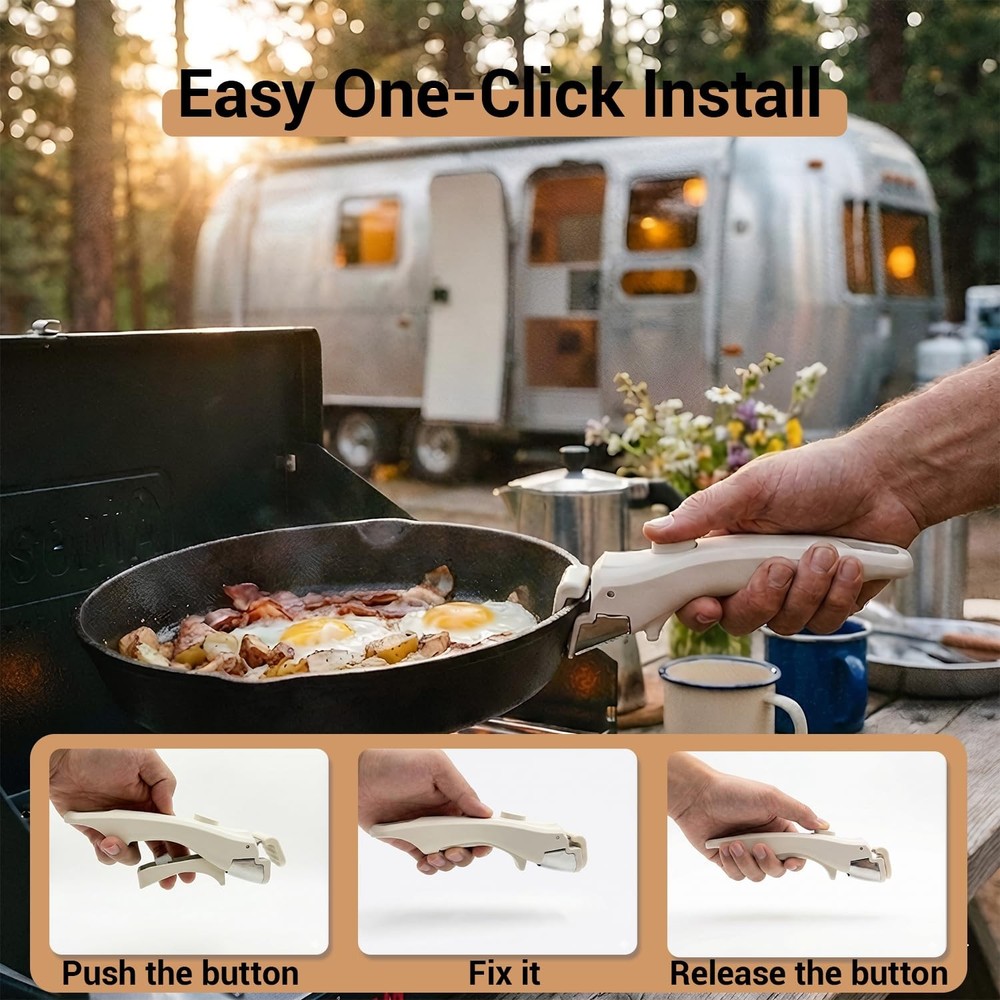 Removable Handle for Pots and Pans (2 Pack), Universal Detachable Cookware Gr...