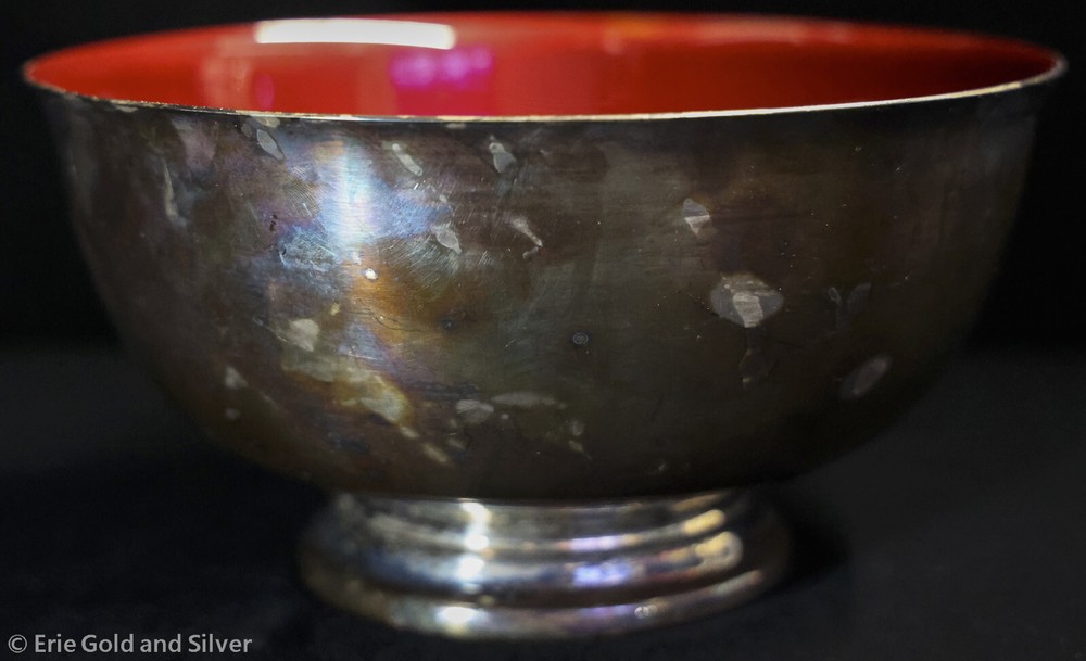 Reed & Barton Red Enamel Silver Plate Bowl #105