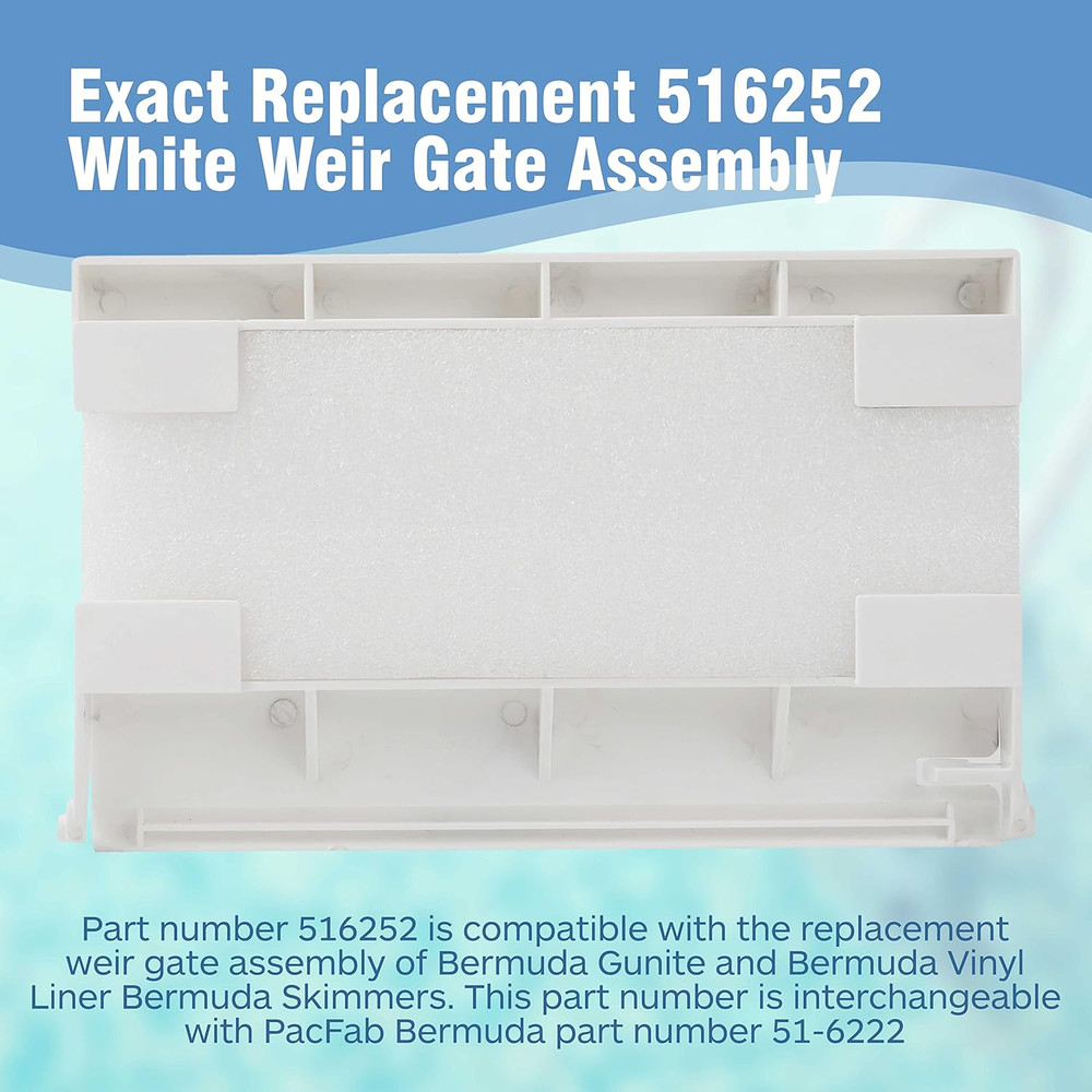 Exact Replacement 516252 White Weir Gate Assembly - Compatible with Bermuda Guni