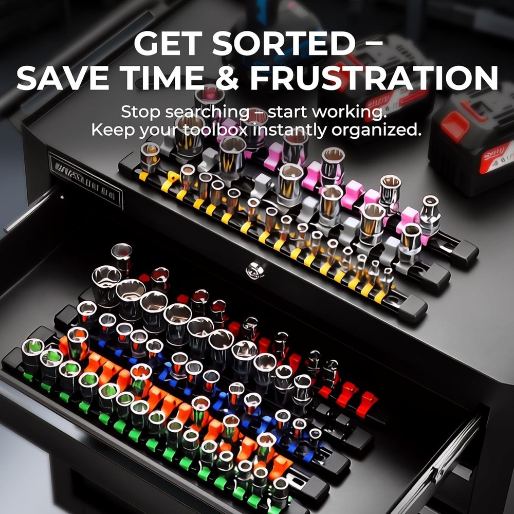 Heavy Duty 9-Piece Socket Organizer Set