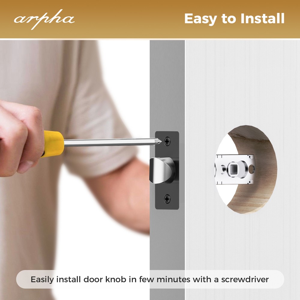 ARPHA Keyless Fingerprint Smart Door Lock Auto Lock Deadbolt APP+Handle Keypad