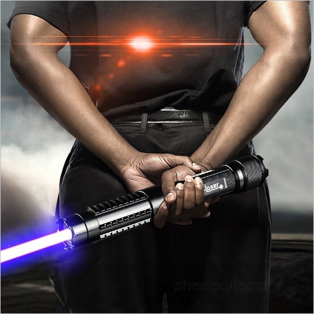 THOR II Adjustable Focus 450nm Blue Laser Pointer Pen Light Visible Beam+Case