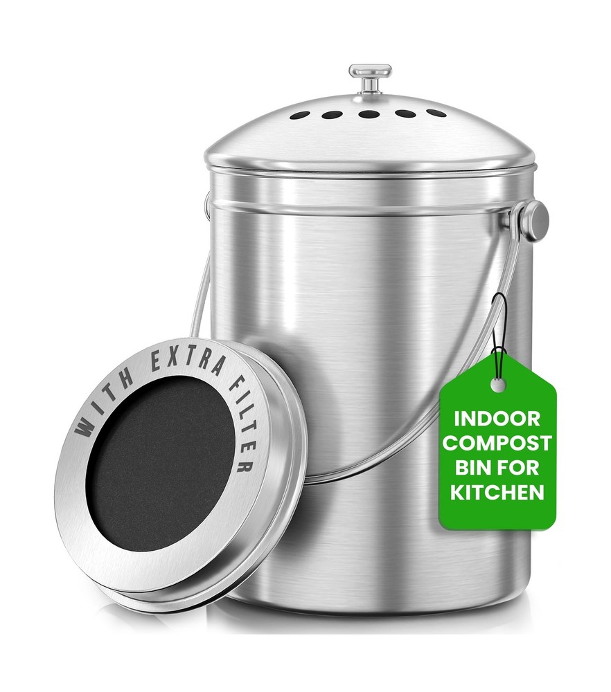 Utopia Kitchen Compost Bin for Kitchen Countertop, 1.3 Gallon Compo... Fast Ship