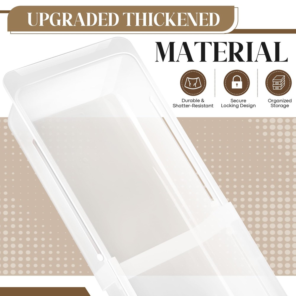 2 Pack Deep Drawer Organizer Bins, Adjustable Sliding Drawer Organizer Bin Ex...