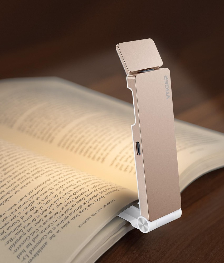 Reading Light, USB Rechargeable Book Light for Reading in Bed,Foldable Clip-o...