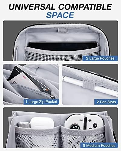 Pink Compact Tech Organizer for Travel and Cords