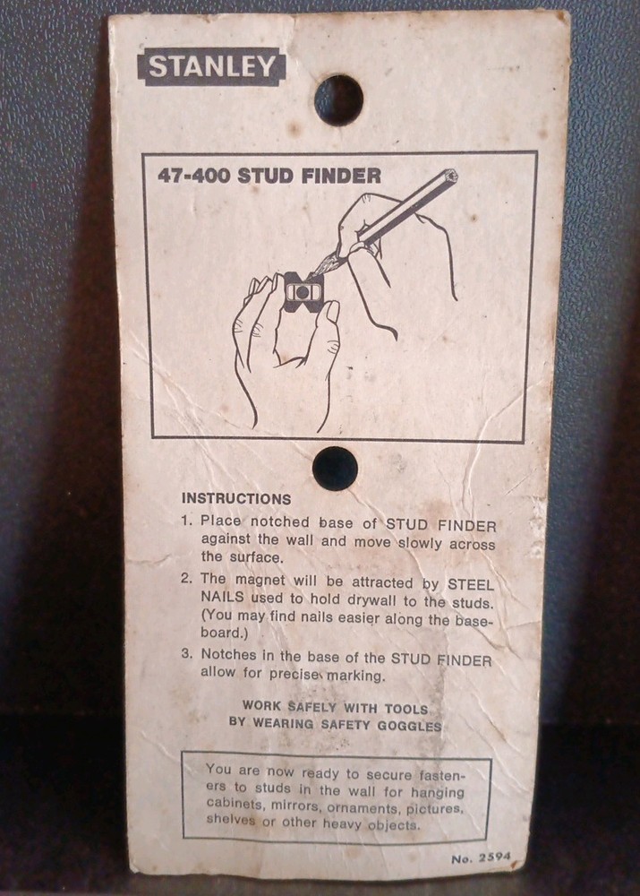 Stanley Stud Finder 47-400 Original packaging Made In U.s.a
