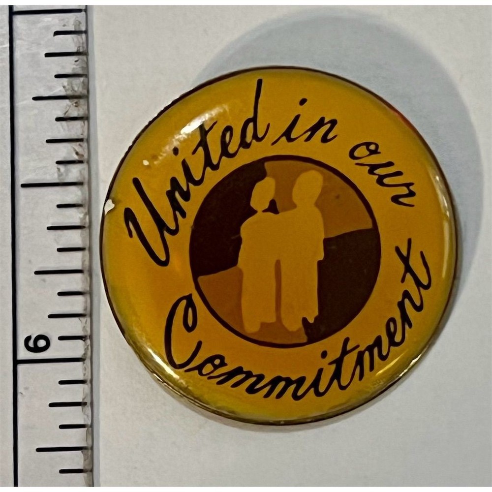 Vintage "United in Our Commitment" Civil Rights Era Pinback Button Lapel