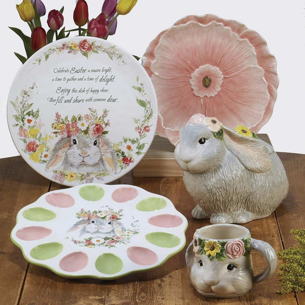 Sweet Bunny 12. 5" Square Platter, Large