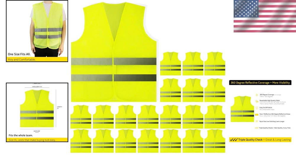 Multipurpose Reflective Vests - 20 Count