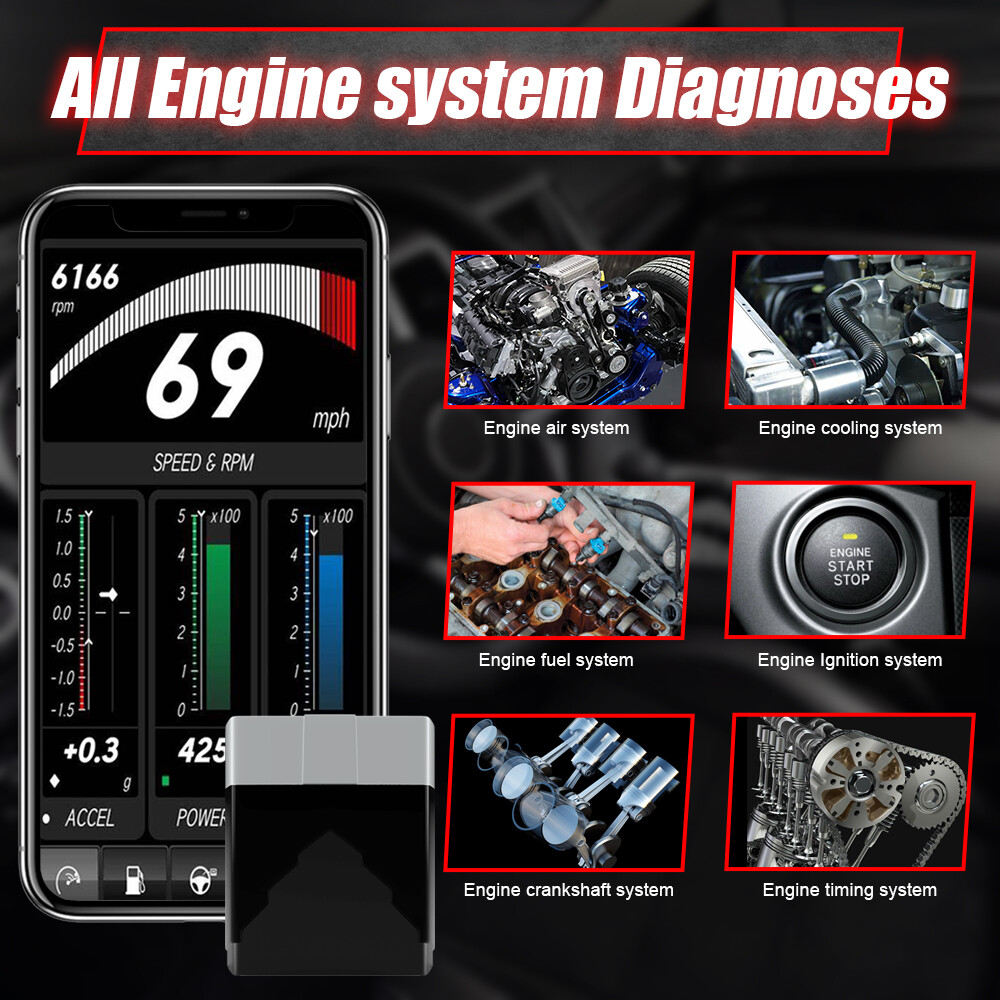 ELM327 Bluetooth OBD2 Code Reader Diagnostic Scanner Check Engine for Android