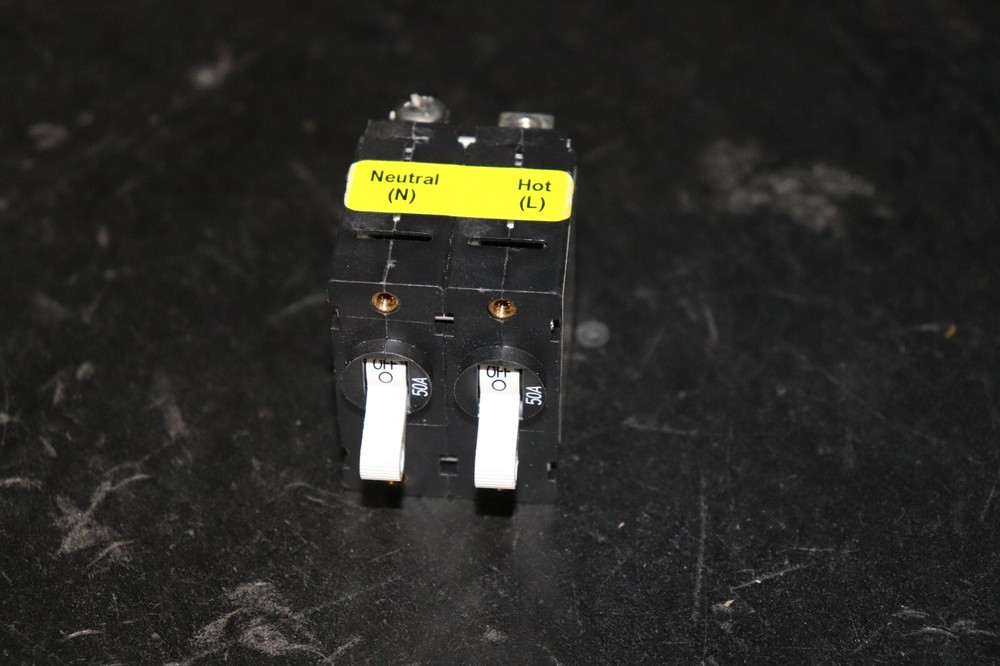 Blue Sea Systems Black Toggle Double Pole 50A Circuit Breaker
