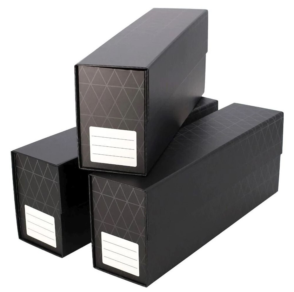 Pack of 3 BCW Black QuickFold Graded Trading Card Storage Boxes