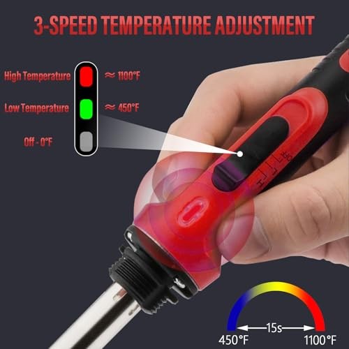150W Plastic Welder Kit, 3-Speed Temperature Control Plastic Welding Kit, Red