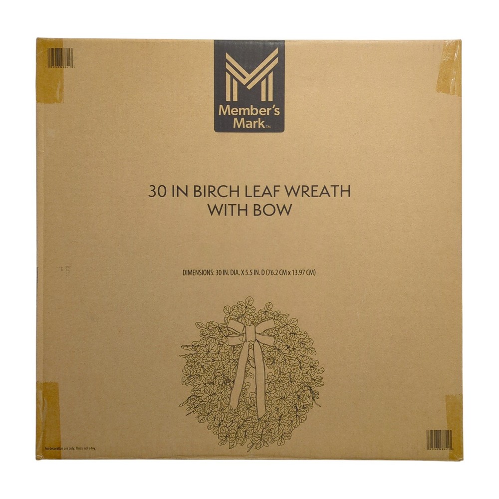 Member's Mark 30" Birch Leaf Wreath with Bow