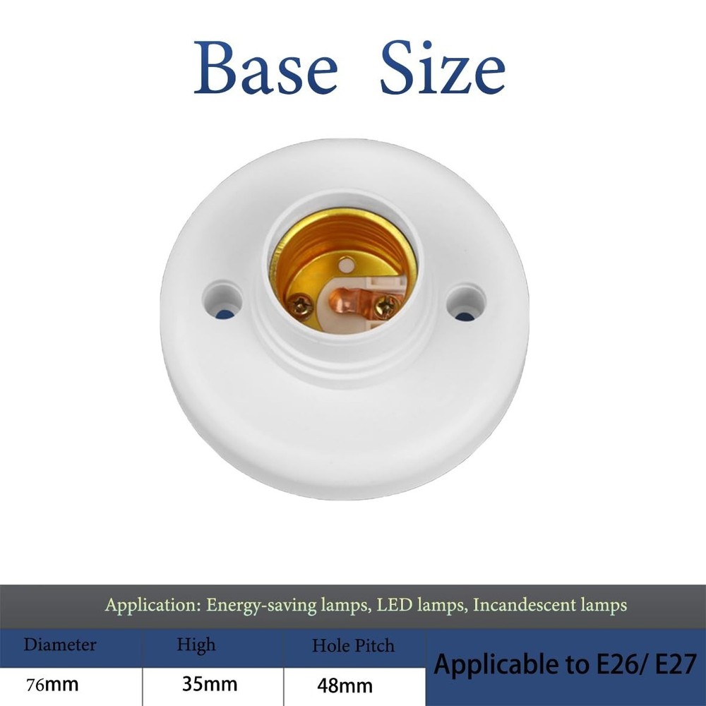 15FT Light Bulb Base with Cord E26/E27 Light Socket with On/Off Switch, 110V-250