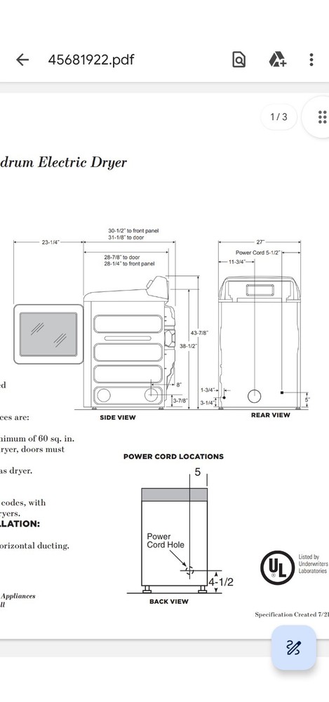 GE washer and dryer set