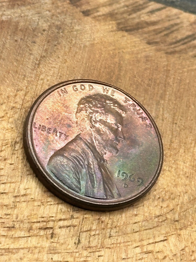 1969 D LINCOLN PENNY Toned #6299
