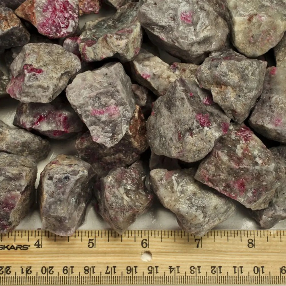 1lb Fluorescent Rough Ruby in Crystal from India - Great fluorescent mineral