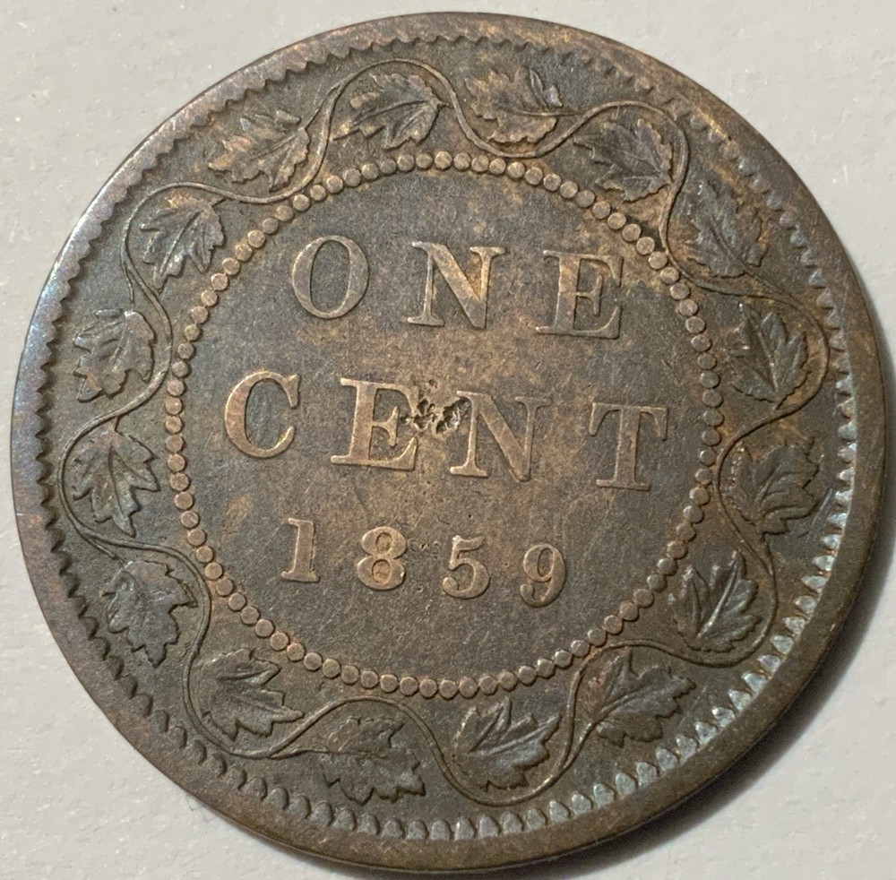 1859/8 Canada Large Cent Narrow, 9