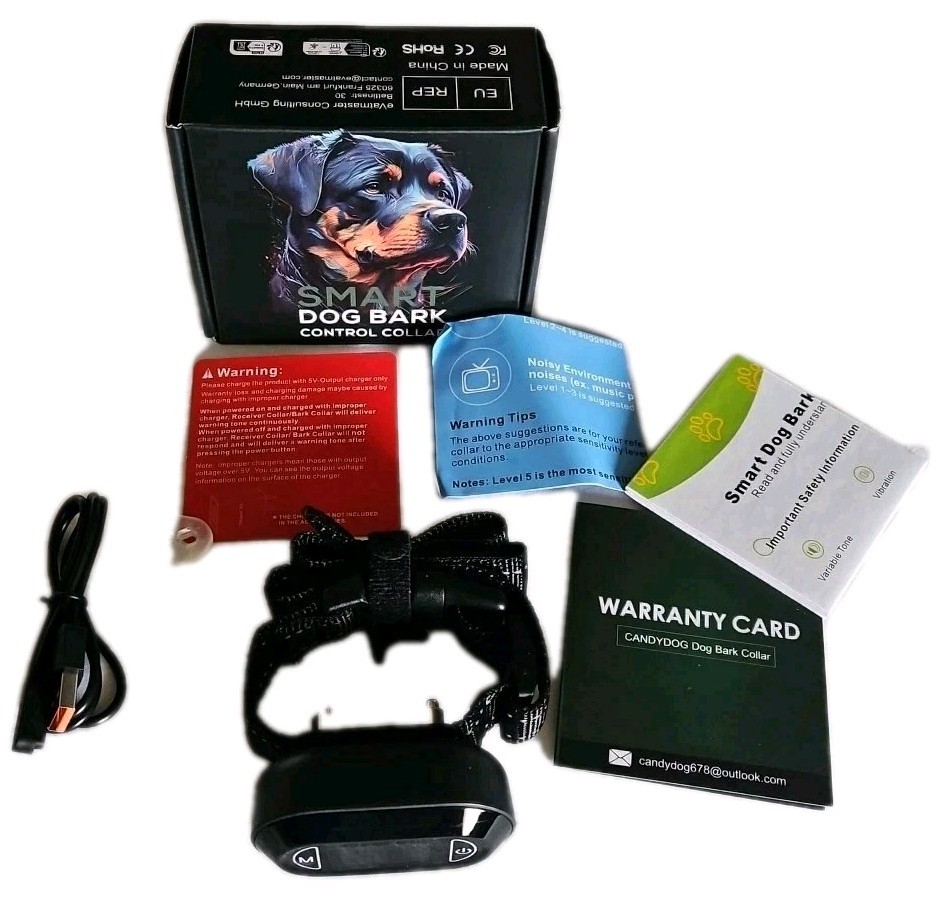 Smart Dog Bark Control Collar Rechargeable Battery Waterproof Static Shock