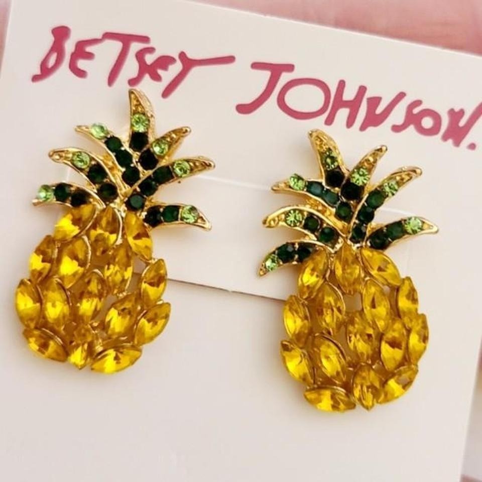 pineapple earrings Betsey Johnson studs