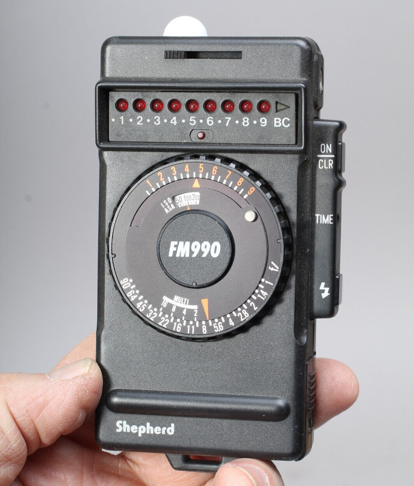 SHEPHERD FM-990 ELECTRONIC FLASH METER IN THE BOX WITH INSTRUCTIONS