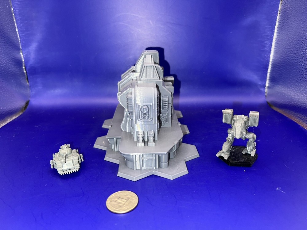 Sci-fi Colonial Loading Dock Pier w/ Hex Base, War Game Terrain (6mm scale)