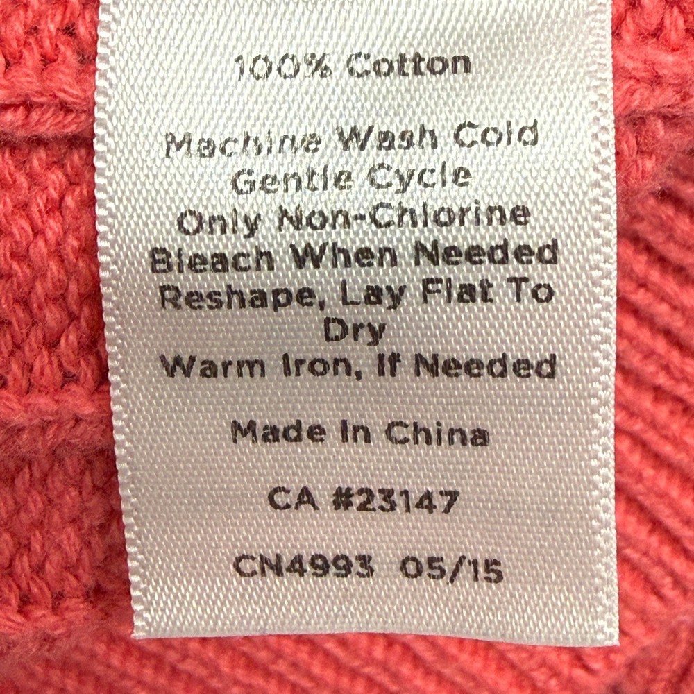 Talbots Sweater Womens XL Petite Pink Cable Knit Button Shoulder Pullover