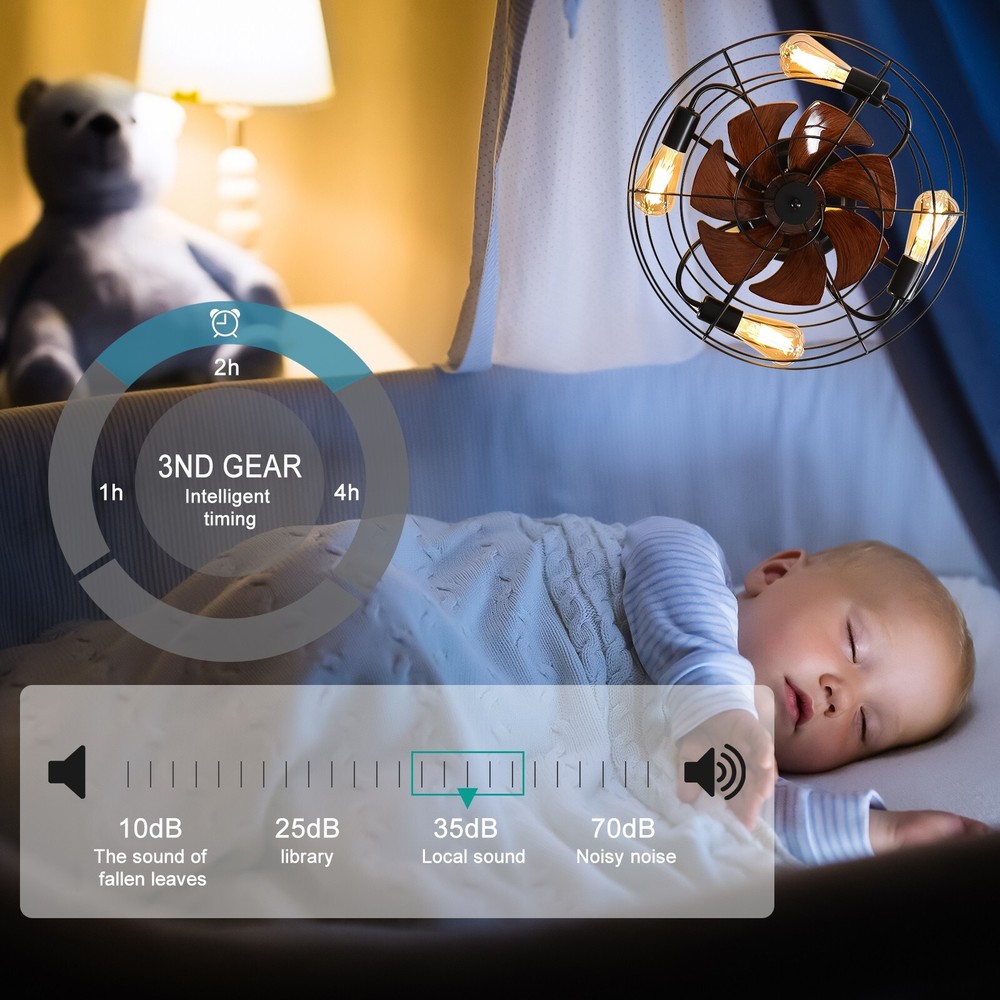 20'' farmhouse Low Profile Ceiling fan Lights With Remote Control