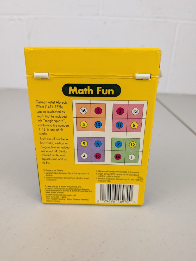 Vintage Crayola Calculator Nostalgia 1990's Needs Battery