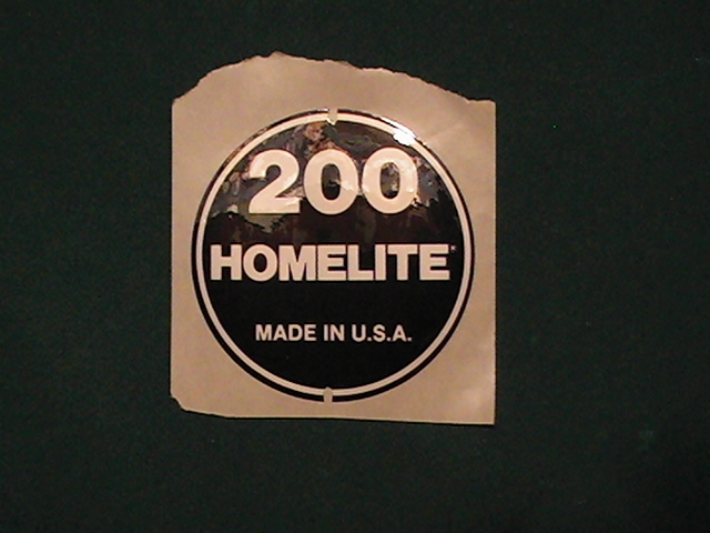 Homelite 200 decal