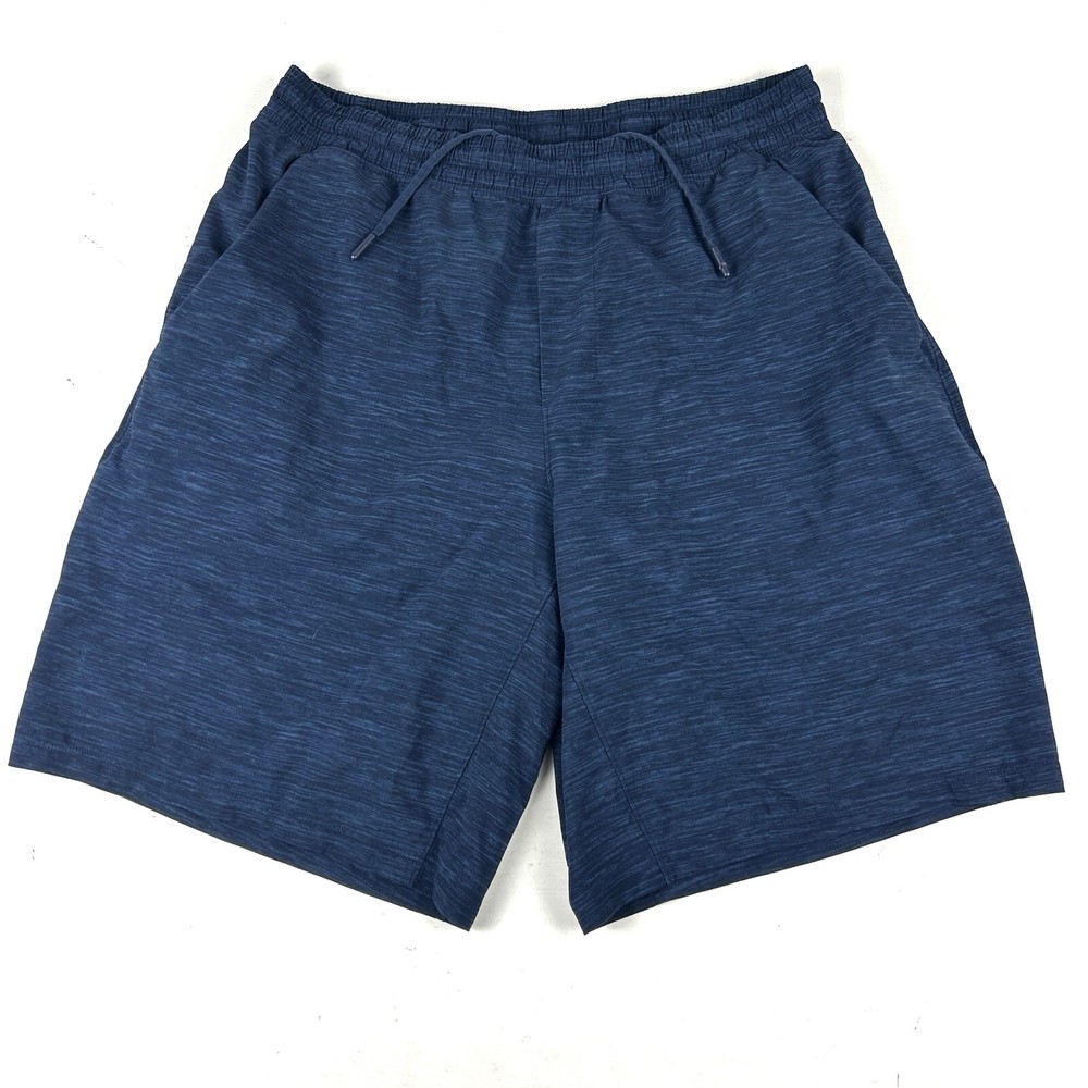 Lululemon Gym Shorts Mens Large Athletic Drawstring Workout Lined Blue