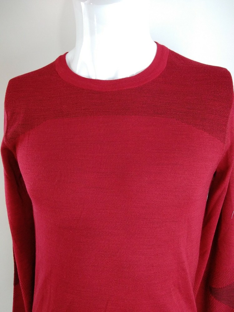 SmartWool Men Intraknit Thermal Merino B/L Pattern Crew Red Medium 19286-J34