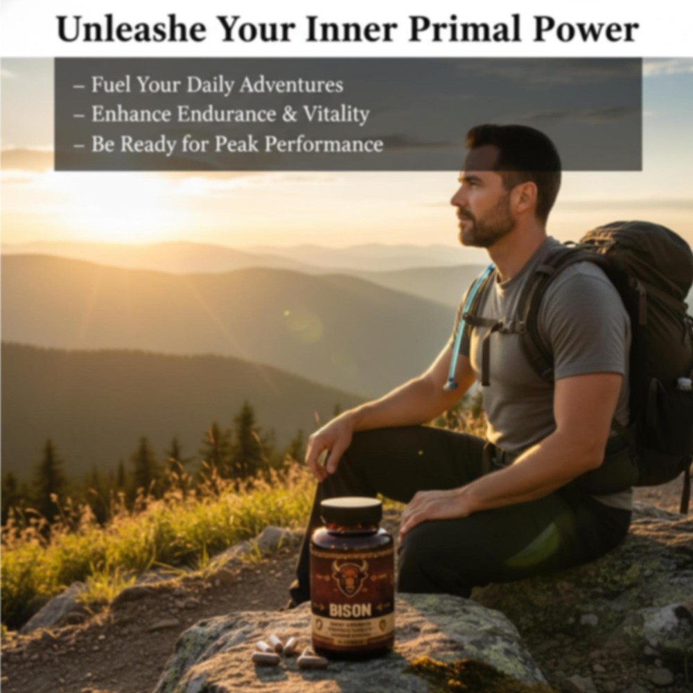 Primal Edge Bison, Primal American Bison Extract Capsules – 60 Capsules (1pack)