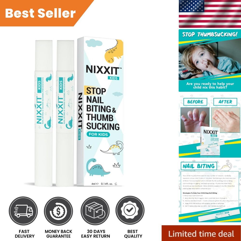 Effective Nail Biting & Thumb Sucking Prevention for Kids - Non Glossy 2 Pack