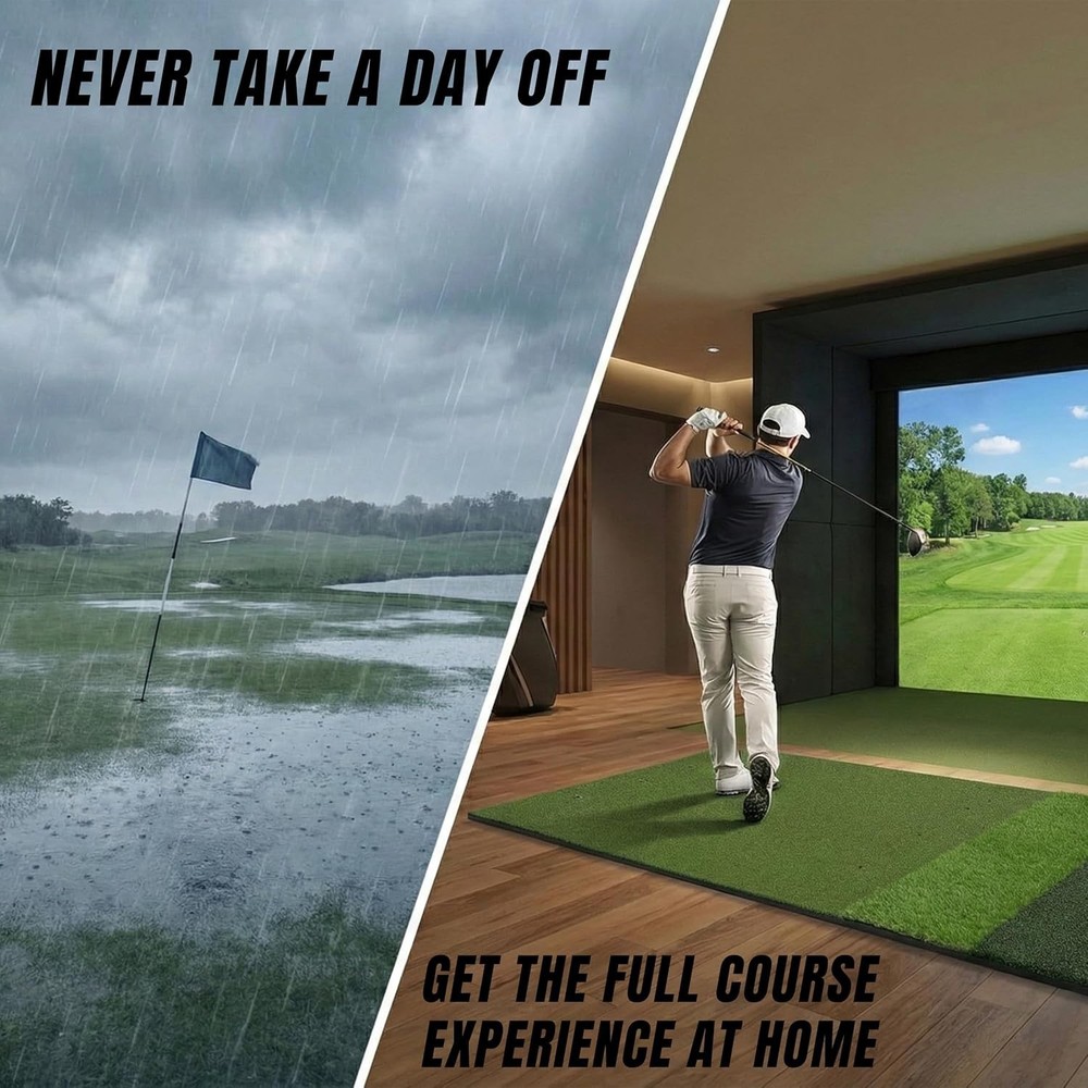 TriZone Pro - 6x4ft Golf Mat | Tri Turf Golf Hitting Mat | Golf Mats Practic...