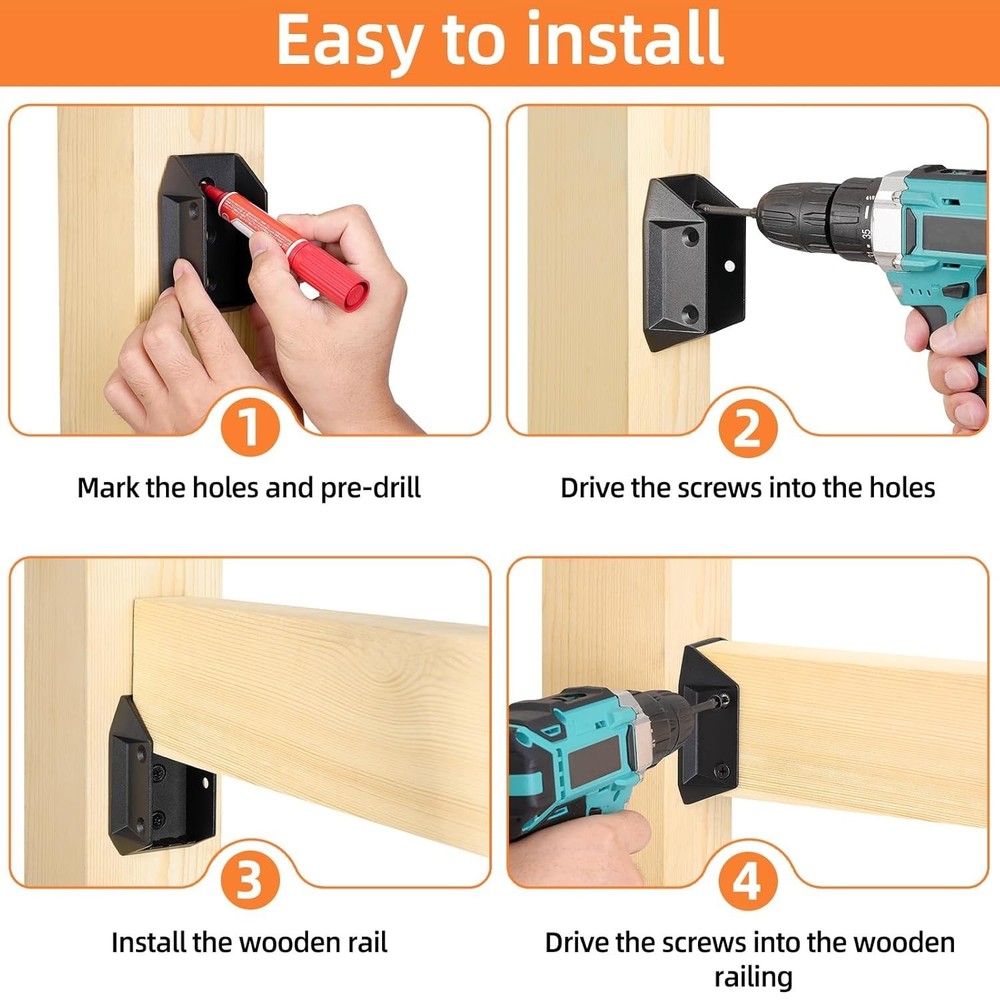 Rust-Resistant Deck Railing Connectors Bundle