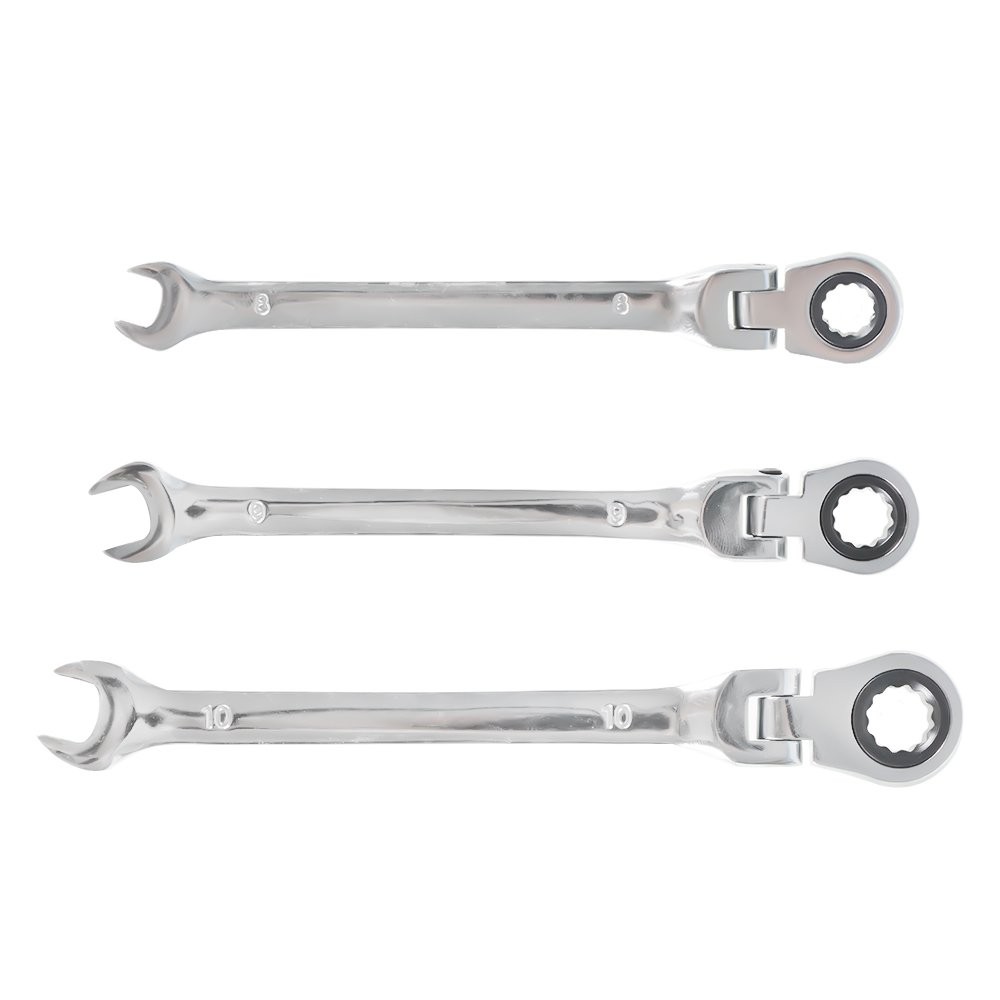 Flexible Ratcheting Wrench Set 12 Pcs 8-19mm Metric Combination Spanner Tool