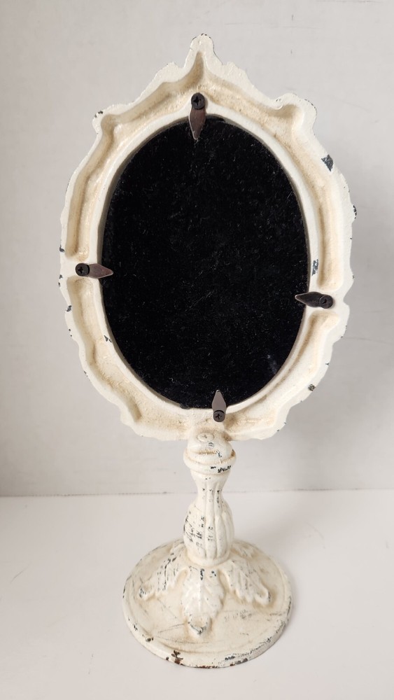 Cast Iron Frame Vanity Mirror Stand Shabby Chic Boho Victorian Decor 10"