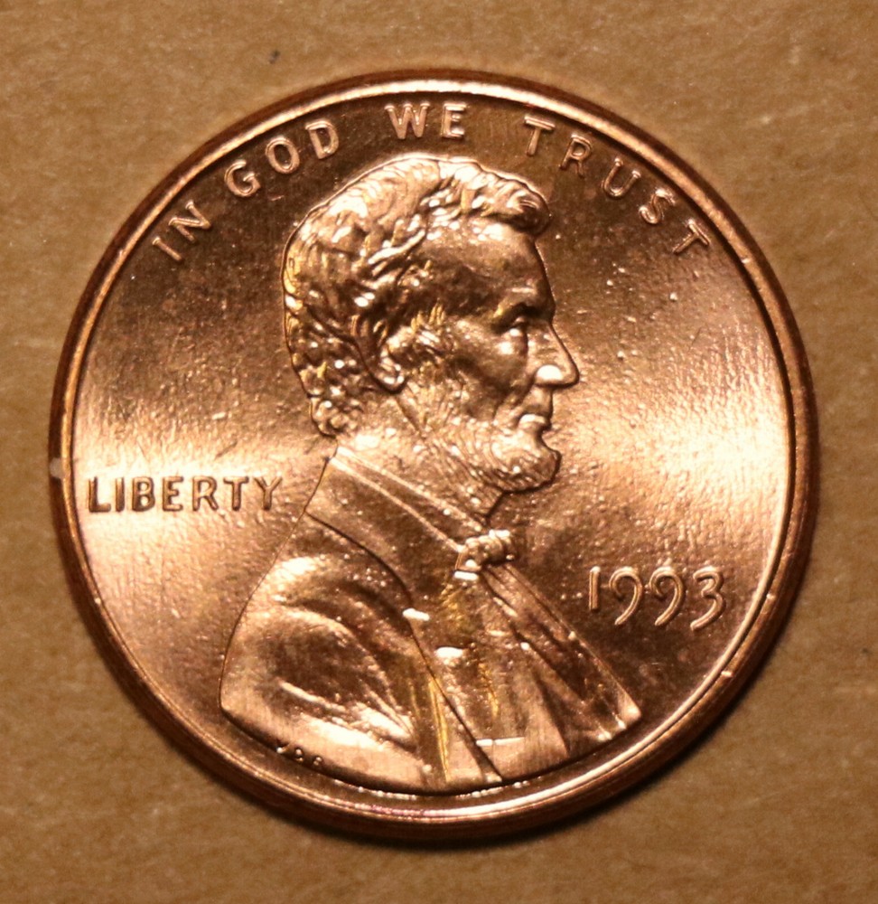 1993 Lincoln Memorial cents BU