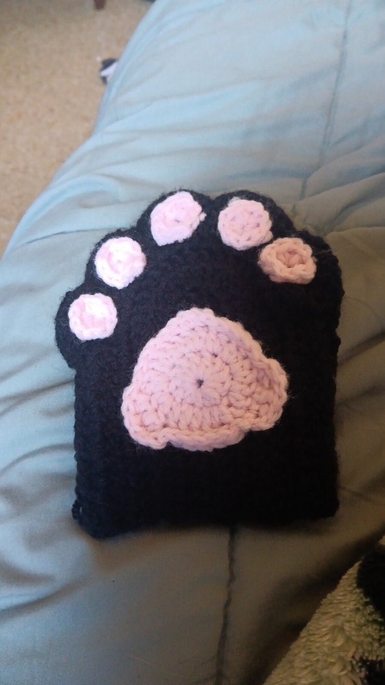 crochet cat paw gloves